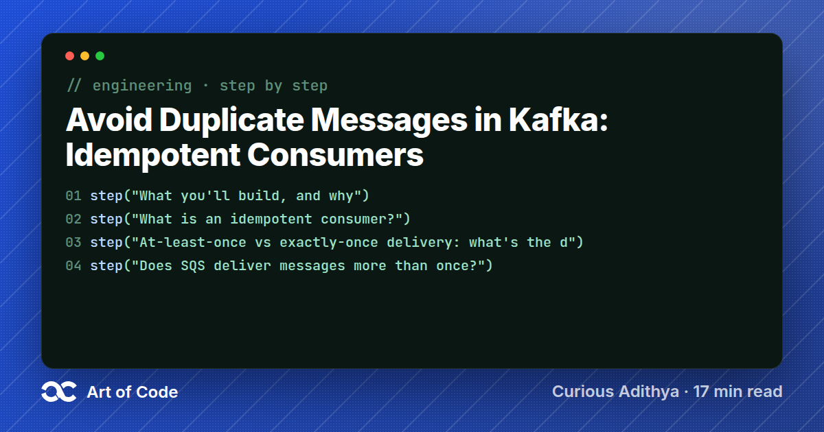 Avoid Duplicate Messages in Kafka: Idempotent Consumers