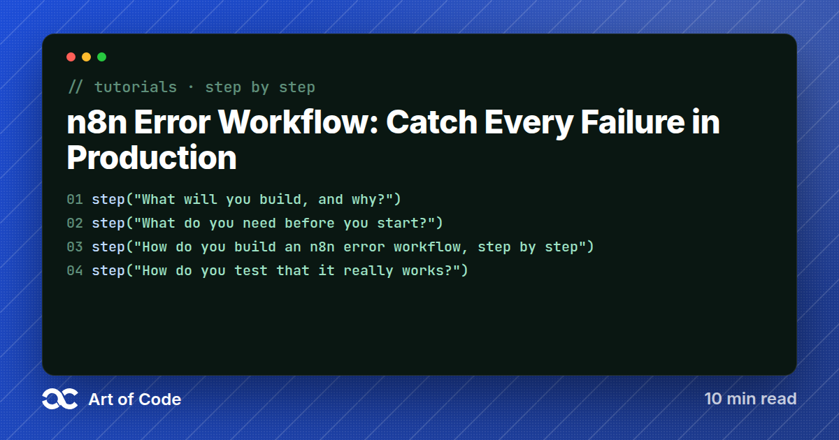 n8n Error Workflow: Catch Every Failure in Production