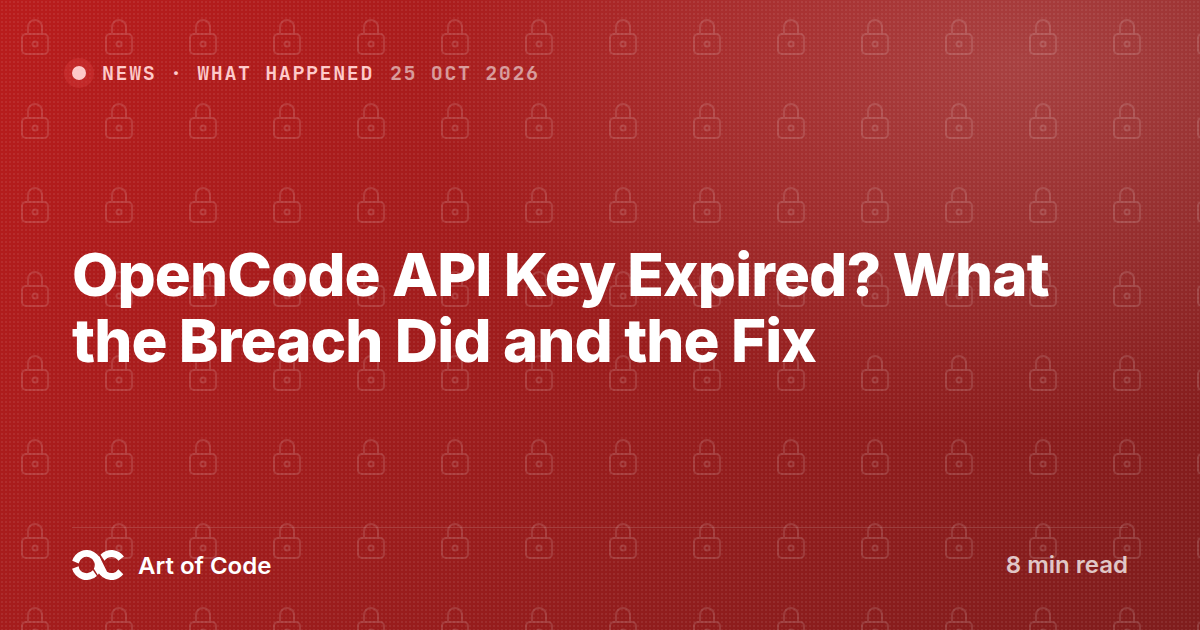 OpenCode API Key Expired? What the Breach Did and the Fix